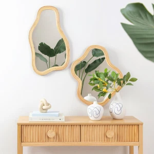 Tide Rattan Wave Mirror - Picture 1 of 7
