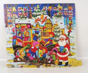 Alter Adventskalender Weihnachtsmann Automobil Kinder Retro Bildinhalt - Bild 1 von 3