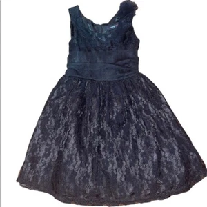 Caramelo Couture Negro Encaje Formal Fiesta Cóctel Vestido Niñas Grande con Crinolina - Imagen 1 de 7