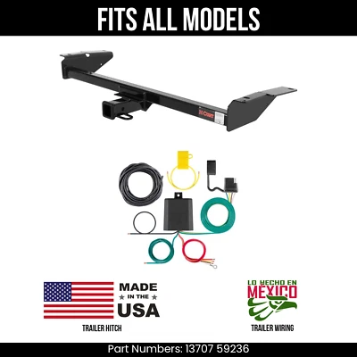 For 81-11 Lincoln Town Car Trailer Hitch + 4Way Wiring Fits All Models Curt Tow - Image 1 of 4