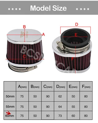 Air Filters Cleaner Cold High Flow Air Intake Cone Filter For Motorcycle Scooter - Image 1 of 4