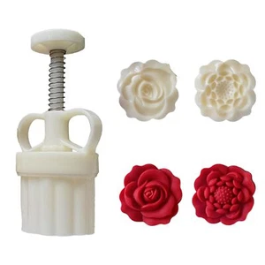 Chinese flower moon cake press mold hand pressed mooncake dessert DIY moon ca... - Picture 1 of 8