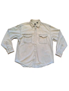 Old Navy Denim Shirt Mens XL Button Down Long Sleeve Distressed USA Made vtg - Picture 1 of 8