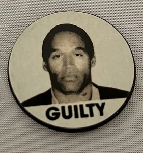 Vintage 90’s O.J. Simpson "Guilty/Not Guilty" Double Sided Metal Pog Slammer - Picture 1 of 3