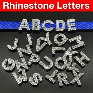 Rhinestone Alphabet Sparkle Letter White Silver Diamante Crystal Alphabets - Picture 1 of 36
