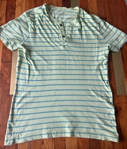 Banana Republic Organic Cotton Soft Wash Henley snap T-shirt mens medium green - Picture 1 of 6