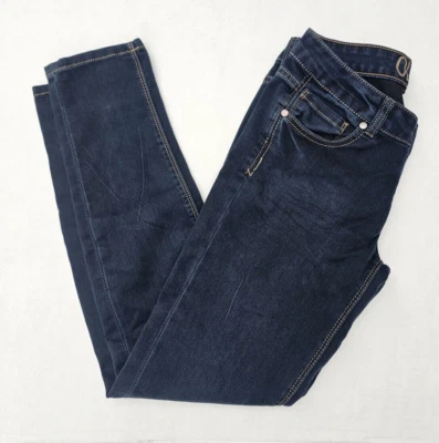 Delias Olivia Juniors Dark Wash Low Rise Denim Blue Straight Leg Jeans Size 5 - Image 1 of 4