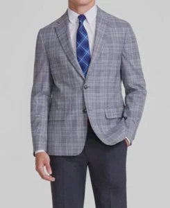 Tommy Hilfiger Men's Gray Modern-Fit Plaid Sport Coat Suit Jacket Size 42R - Picture 1 of 3