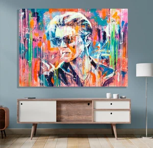 DAVID BOWIE ART PRINT ON STRETCHED CANVAS PRINTS FRAMED ARTWORK DECOR MUSIC - Picture 1 of 5
