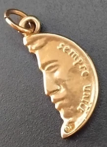 9ct Yellow Gold Rare Italian Pendant One Half of Set Divisi Ma Sempre Uniti- 375 - Picture 1 of 10