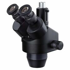 AmScope 7-45X Trinocular Zoom Stereo Microscope Head Simul-Focal Widefield Black