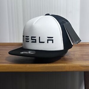 Tesla Men's Trucker Snapback Hat Logo  One Size Fits Most Adult