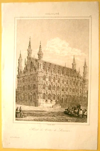 1844 print CITY HALL, LEUVEN, BRABANT, BELGIUM, #41 - Picture 1 of 1