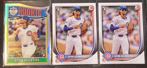 KEVIN ALCANTARA LOTTO 3 CARTE RC 2025 Bowman Chrome RoY DIE-CUT #15/Carta #95 CUBS - Foto 1 di 2