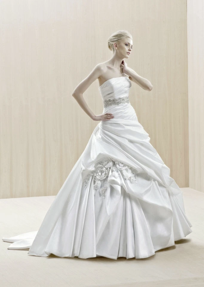 Blue by ENZOANI " Ekati"  NEW Bridal wedding dress bridal gown D White SILK  10 - Image 1 of 4