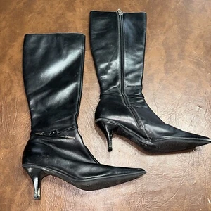 Circa Joan und David schwarze kniehohe Lederstiefel 6 - Bild 1 von 5