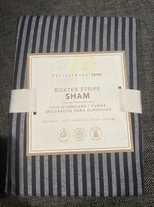 Pottery Barn Teen Boxter Stripe Standard Sham Blue Gray Stripes New - Picture 1 of 3