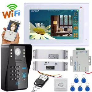 7inch TFT Wired/Wireless Wifi RFID Password Video Doorbell Intercom HD IR-CUT - Picture 1 of 12