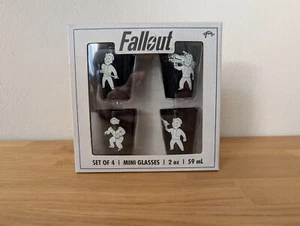 Fallout Vault Boy Shot Glass Set of 4 (2 oz) - Official Bethesda Mini Glasses - Picture 1 of 4