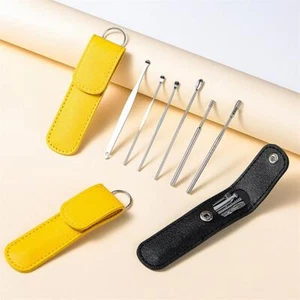 6X Ear Pick Cleaning Set Tool Spoon Ear Wax Remover Cleaner Curette Kit UK - Picture 1 of 14