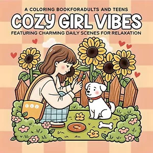 Cozy Girl Vibes: Colouring Book For Adults And Teens Cute Designs Drawing Book - Picture 1 of 6