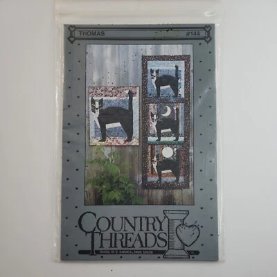 Country Threads Thomas #144 Patrón de Edredón Colgante de Pared 18"x54" Bloques para Gatos Tamaño 2 Foto 1 de 4