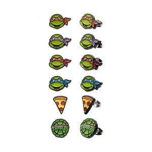 Juego de 6 pares de pendientes de iconos de tortugas ninja mutantes adolescentes multicolor - Imagen 1 de 2