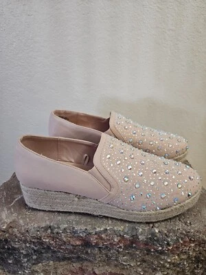 TALLA 8.5 ANDIAMO (NUEVO) Zapatos Tenis Cuña Rosa Brillante INVPV2184 Foto 1 de 4