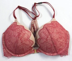 Victoria's Secret sehr sexy Push-up-BH Spitze vorne gekreuzt geschlossen Größe 32D - Bild 1 von 5
