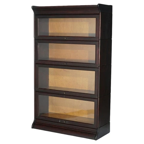 Antique Arts & Crafts Gunn Mahogany Four Stack Barrister Bookcase circa 1890 Cover