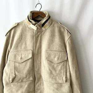 Mens Schott Rare Schott Suede M 65 Field Jacket 42 USA Made Vintage Shot Leather - Picture 1 of 10