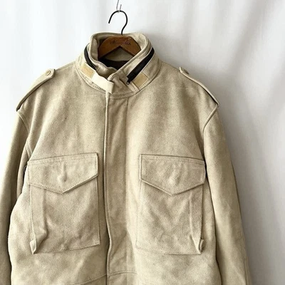 Mens Schott Rare Schott Suede M 65 Field Jacket 42 USA Made Vintage Shot Leather - Image 1 of 4