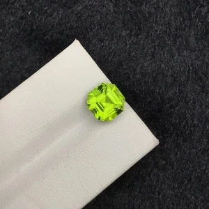Natural 8.65 Ct AAA Grade Green Peridot Asscher Cut Certifed Loose Gemstone - Picture 1 of 5