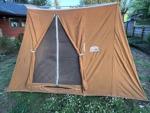 No Poles Or Stakes! Body Only- Vtg Coleman Springbar Classic Canvas Tent 10x8 - Picture 1 of 16