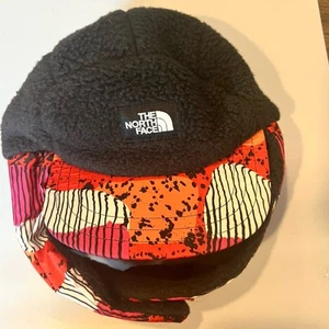The North Face Kids Forrest Fleece Trapper Hat Size Medium Black Red youth boy - Picture 1 of 8
