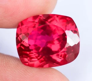 13.25Ct Natural Myanmar Red Spinel Certified Cushion Cut Flawless Loose Gemstone - Picture 1 of 5