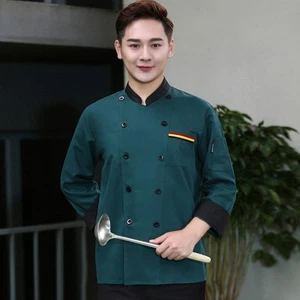 Unisex Women Men Chef Coat Cook Jacket Restaurant Kitchen Workwear Uniform Shirt - Picture 1 of 29