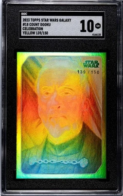 2023 Topps Star Wars Galaxy Celebration EUROPE Count Dooku Yellow 139/150 SGC 10 - Image 1 of 2