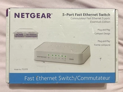 Netgear GS205-100PAS 5-Port Gigabit Ethernet Unmanaged Switch No Power Cord - Image 1 of 4