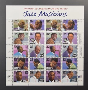 US SCOTT 2983 - 2992 JAZZ MUSICIANS SHEET (PANE) OF 20 STAMPS 32 CENTS FACE MNH - Picture 1 of 1