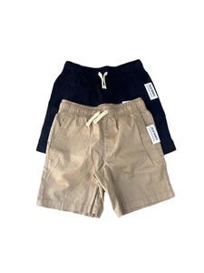 Old Navy Dock Shorts Kids Size Medium (8) Above The Knee Lot Of 2 Khaki & Blue - Picture 1 of 13