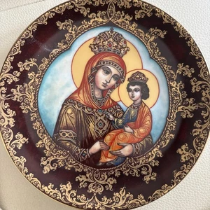 „Madonna mit Kind“ Nr. 302 – Sergej Dewjatkin (1996), Russ. Ikonenkunst Teller - Bild 1 von 4