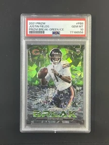 Justin Fields ~ Panini Prizm 2021 ~ Prizm Break Green Ice Rookie #PB8 ~ PSA 10 - Imagen 1 de 1