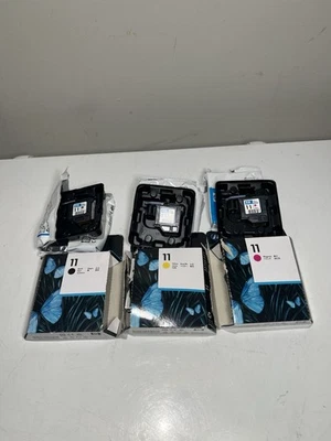 Nuevo cabezal de impresión genuino #11 C4813A C4810A C4812A. Lote de 3. Bolsa abierta, todavía sellada Foto 1 de 4