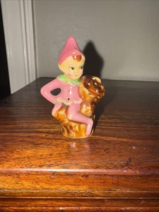 Shaker singolo sale e pepe elfo pixie rosa vintage su ceppo albero 3 pollici - Foto 1 di 4