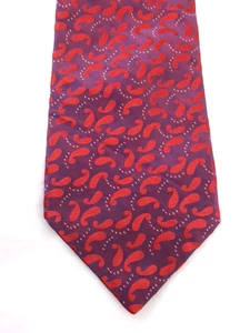 TED BAKER LONDON==RED PAISLEY PRINT==SILK NECK TIE - Picture 1 of 6