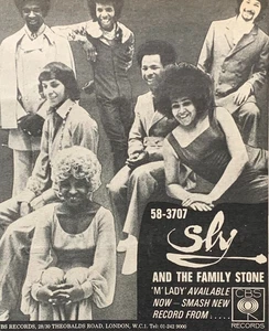 SLY & THE FAMILY STONE 1968 Print ADVERT M'LADY Life - Picture 1 of 3
