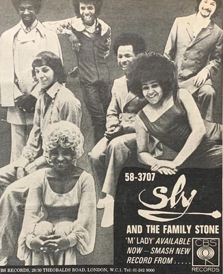 SLY & THE FAMILY STONE 1968 Print ADVERT M'LADY Life - Image 1 of 3