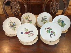 Regal Birds by Royal Limoges France - Twelve Vintage Bird Themed Salad Plates - Picture 1 of 9