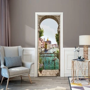 Türtapete selbstklebend TürPoster Türfolie - BALKON IN VENEDIG - VENEDIGBLICK - Bild 1 von 8